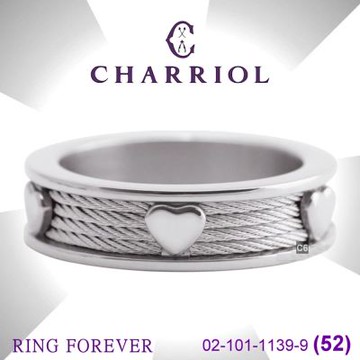CHARRIOL夏利豪AP Ring Forever永恆愛心鋼索戒指 52㎜ C6(02-101-1139-9)