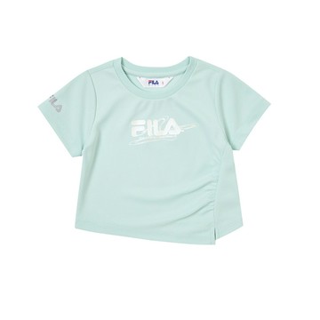 FILA KIDS 女童短袖機能排汗T恤-淺綠(幼兒) 5TEZ-8007-LN