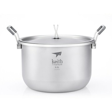 ├登山樂┤Keith鎧斯 單層_雙耳摺疊鈦湯鍋 (附收納袋) / 6000ml  Ti8301