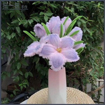 手作花🌷 加密扭扭棒手作材料包珊瑚絨百閤花送女友送閨蜜擺件永生花禮物 仿真花 交換禮物