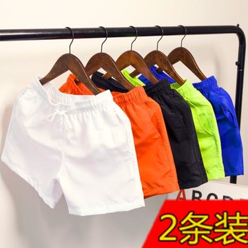 夏季薄款三分速干褲男沙灘休閑外穿短褲社會精神小伙純色運動睡褲