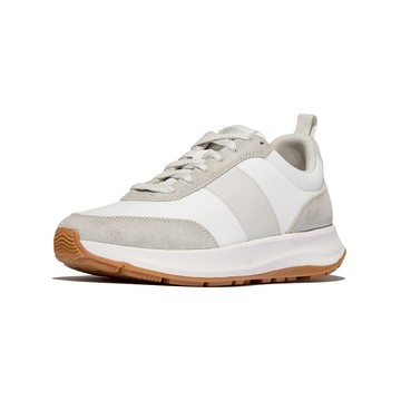 F-MODE FLOW MENS 混合麂皮休閒鞋(男)-都會白/黏土灰