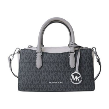 MICHAEL KORS-撞色防刮PVC 拼接皮革兩用包(米白x黑)小款