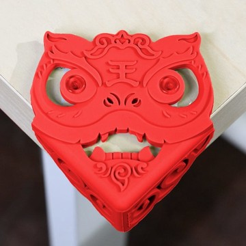瑞獅護角 防撞桌角 正紅 (2入)