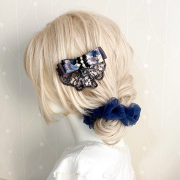 裙襬蝴蝶結髮夾/ 蕾絲彈簧夾 髮梳 髮叉 邊夾 壓夾 馬尾夾 瀏海夾