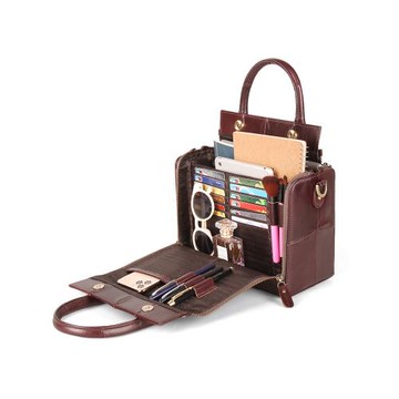 手提包女士新款高級感洋氣復古真皮小眾大容量多功能通勤托特包包