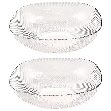 艾米購物 水果盤2個 1組 - 簡約風格 波浪邊緣設計  透明