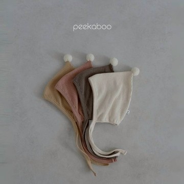 Peekaboo 羅紋絨球精靈帽【現貨】寶寶帽子 新生兒帽子 嬰兒帽子 韓國童裝 兒童帽子 嬰兒衣服