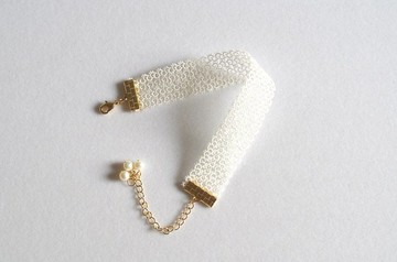 [定做] 梭織蕾絲手鍊 ・Blanc