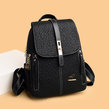 潮牌女士雙肩包包2025新款夏季休閑百搭壓花設計感旅游背包書包