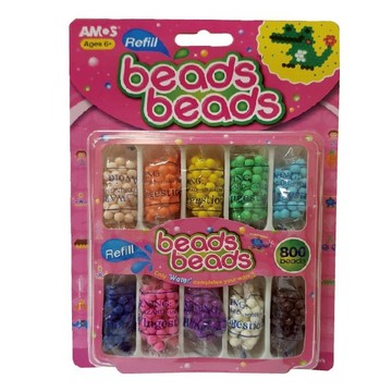 【AMOS 阿摩司】益智 水拚珠 800顆 補充珠 / 盒