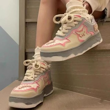 🔥台灣出貨🔥麵包鞋女鞋子厚底百搭小白鞋小衆百搭運動休閒闆鞋女  運動鞋 女鞋  平底鞋 鞋子 女生鞋