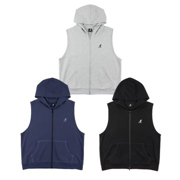KANGOL 背心 黑 灰 深藍 小LOGO 連帽背心 中性 63551482-