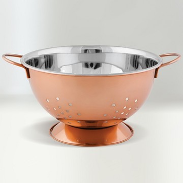 《NOW》雙柄瀝水籃-玫瑰金22cm-- 瀝水盆