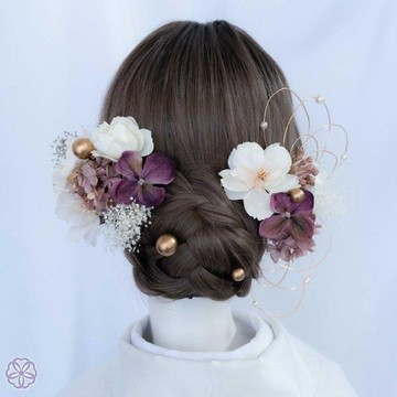 櫻花×紫 髮飾 SP43 成人式 畢業典禮 婚禮 振袖 袴 和服 和裝 髮飾
