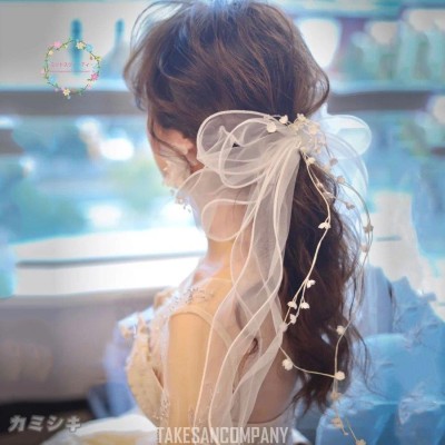 チュールヘアアクセサリー 成人式 結婚式 ヘッドドレス ks7.cl