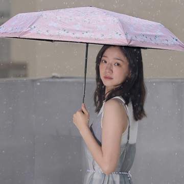 【rento】防曬黑膠迷你傘-茉莉花(粉)