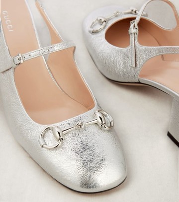 Gucci Horsebit leather slingback pumps