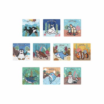 DIY材料包-海洋小夥伴 迷你木質拼圖瓶中信 交換禮物  海洋動物