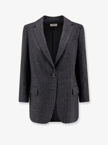 Wool blend blazer with striped motif - SAULINA - gender_Woman