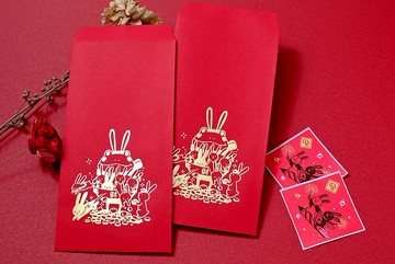 燙金紅包 | 招財呱呱與兔兔-2入贈一組貼紙