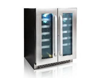 限期送水晶杯禮盒雙入組  DIVIN DV-525DS  40瓶 雙門雙溫葡萄酒櫃 可獨立或嵌入擺放 全機升級2年保固