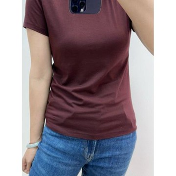 老貓匹馬棉正肩合身黑色短袖上衣女夏修身黑白顯瘦圓領打底體T恤