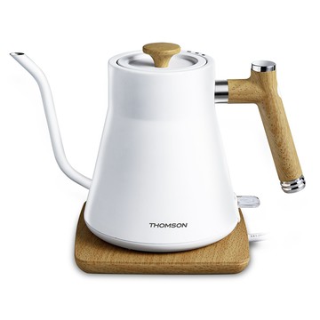 THOMSON 木紋手沖細口壺 TM-SAK48 304不鏽鋼內膽 耐用無異味