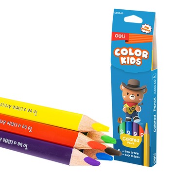 得力Deli COLOR KIDS大三角色鉛筆/EC00660/6色
