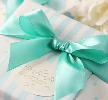 Maket Gamseong 禮物包裝緞帶成品 100入  100個  薄荷藍