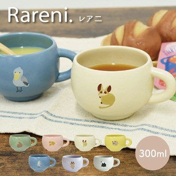 Rareni 馬克杯 咖啡杯 杯子 稀有動物 奇異鳥 食蟻獸 袋熊 嬰猴 沙狐 鯨頭鸛 日本進口 鯨頭鸛 日本