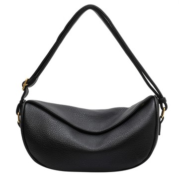 日韓水漾 女包PU皮餃子包百搭復古純色包(現+預 杏色/咖色/黑色)