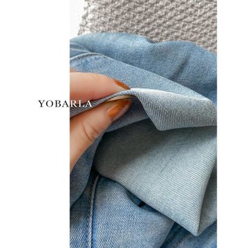 萊賽爾高腰天絲牛仔褲女夏薄款胖mm大碼顯瘦寬松垂感不貼腿微喇褲