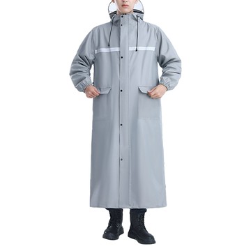 好拾選物 一件式雨衣/加厚款拉鍊雨衣/機車雨衣 一般款  灰色  136 x 135 x 68cm