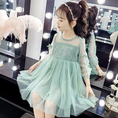 ワンピース キッズ 子供服 女の子 春夏 キッズワンピース 長袖ワンピース チュール 花飾り 子供ドレス ジュニア 子ども お姫様 可愛い カジュアル 通販 Lineポイント最大get Lineショッピング