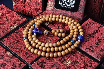 特精工老料六道木佛珠 108顆 8mm 藍晶石 念珠 木珠 琉璃 配件