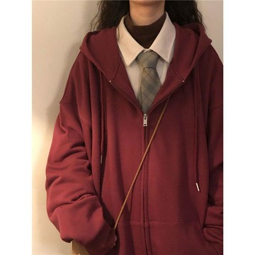 已售9642件💖赤道少女 拉鏈外套女 連帽衛衣 oversize 設計感 秋冬長袖上衣 潮牌衣服 簡約 韓系 寬鬆 i