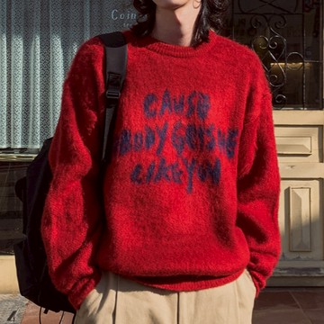 【Metanoia】 韓國設計 毛絨撞色針織毛衣