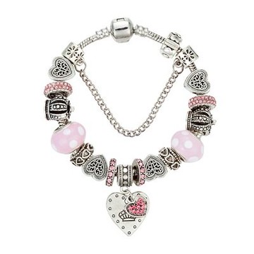 串珠手鍊 手環-時尚愛心吊墜精美琉璃飾品生日情人節禮物女配件73kc127【獨家進口】【米蘭精品】