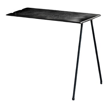 日月鉄工所 鉄男配件 延伸邊桌 碗羅斯桿榫木鋼支架  闇黑色  66 x 29.5 x 1.2cm  66cm