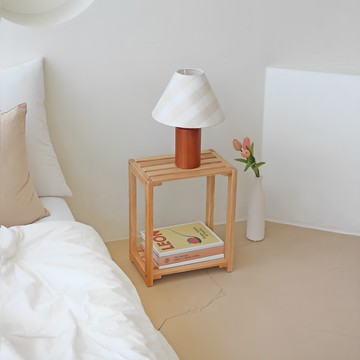 ECHODIY 實木隙縫雙層置物架  2層  木色