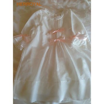 HERROYAL春夏輕奢真絲睡裙女童女孩短袖睡衣公主裙宮廷風連衣裙