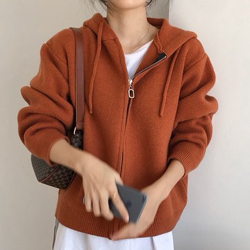 ZUCA”S - 休閒寬鬆顯瘦抽繩拉鏈長袖外套 - T-5698