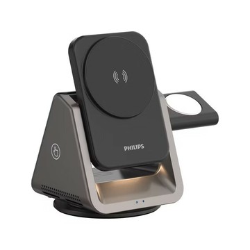 【PHILIPS飛利浦】黑金剛 磁吸三合一｜磁吸充電座 DLK3540Q