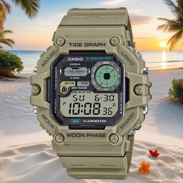 CASIO 卡西歐 海上運動10年電力手錶 1212購物節 送禮推薦 WS-1700H-5A