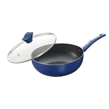 BLACK HAMMER 超導磁不沾深炒鍋 附鍋蓋 適用各式爐具 少油輕煙  30cm  1個