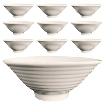 TATUNG 大同磁器 丼飯碗 7.5英吋 10個入 陶瓷 日式  1組  白色