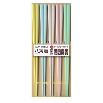 asdfkitty*日本製 耐熱220度-淺色八角筷子-防滾動.好夾菜-洗碗機可用