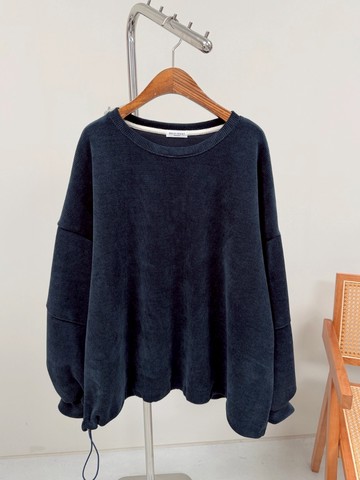 剛剛好的柔軟★燈芯絨細緻坑條休閒落肩上衣