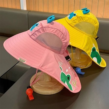 🌸YR🌸 兒童帽子 男女童防曬帽 兒童遮陽帽 兒童遮陽帽新款防紫外線披肩防曬帽男女童寶寶漁夫帽夏薄款太陽帽